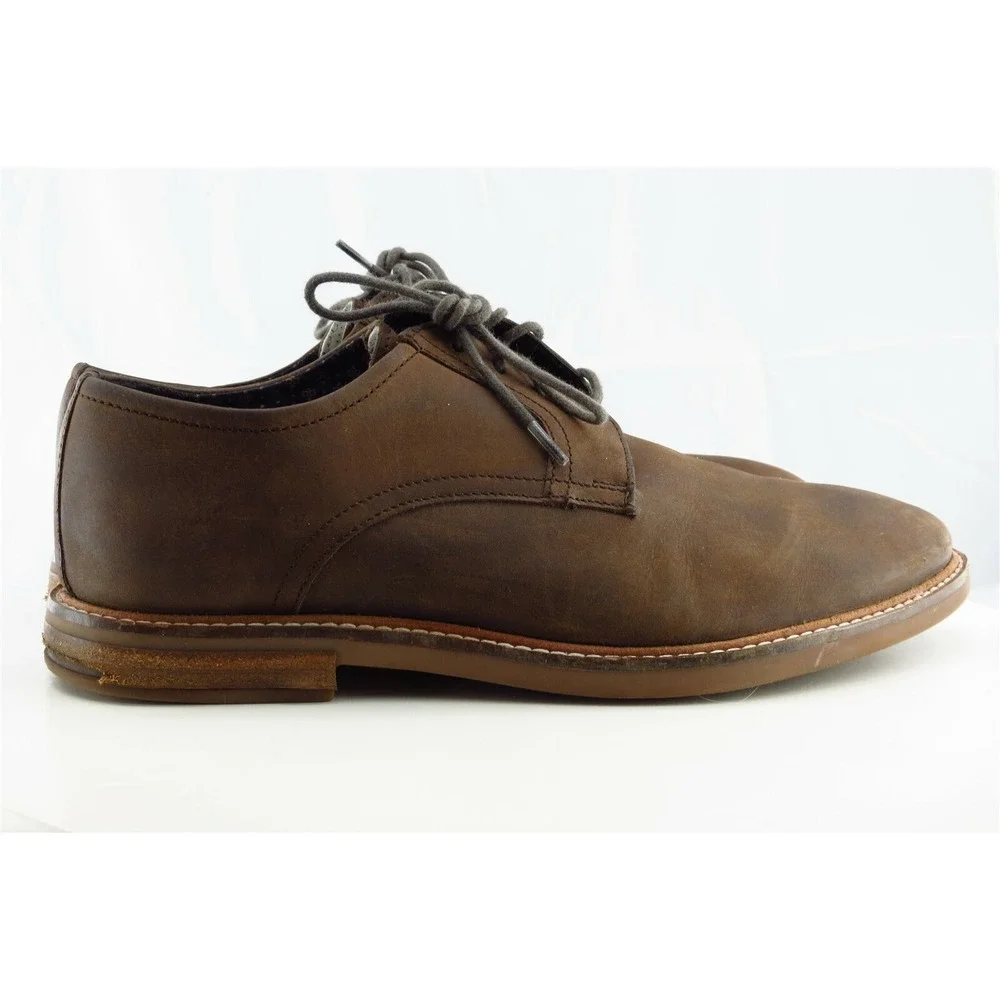 Ben‎ Sherman Men's Derby Oxfords Size 8 Brown Leather Almond Toe Dress Shoe